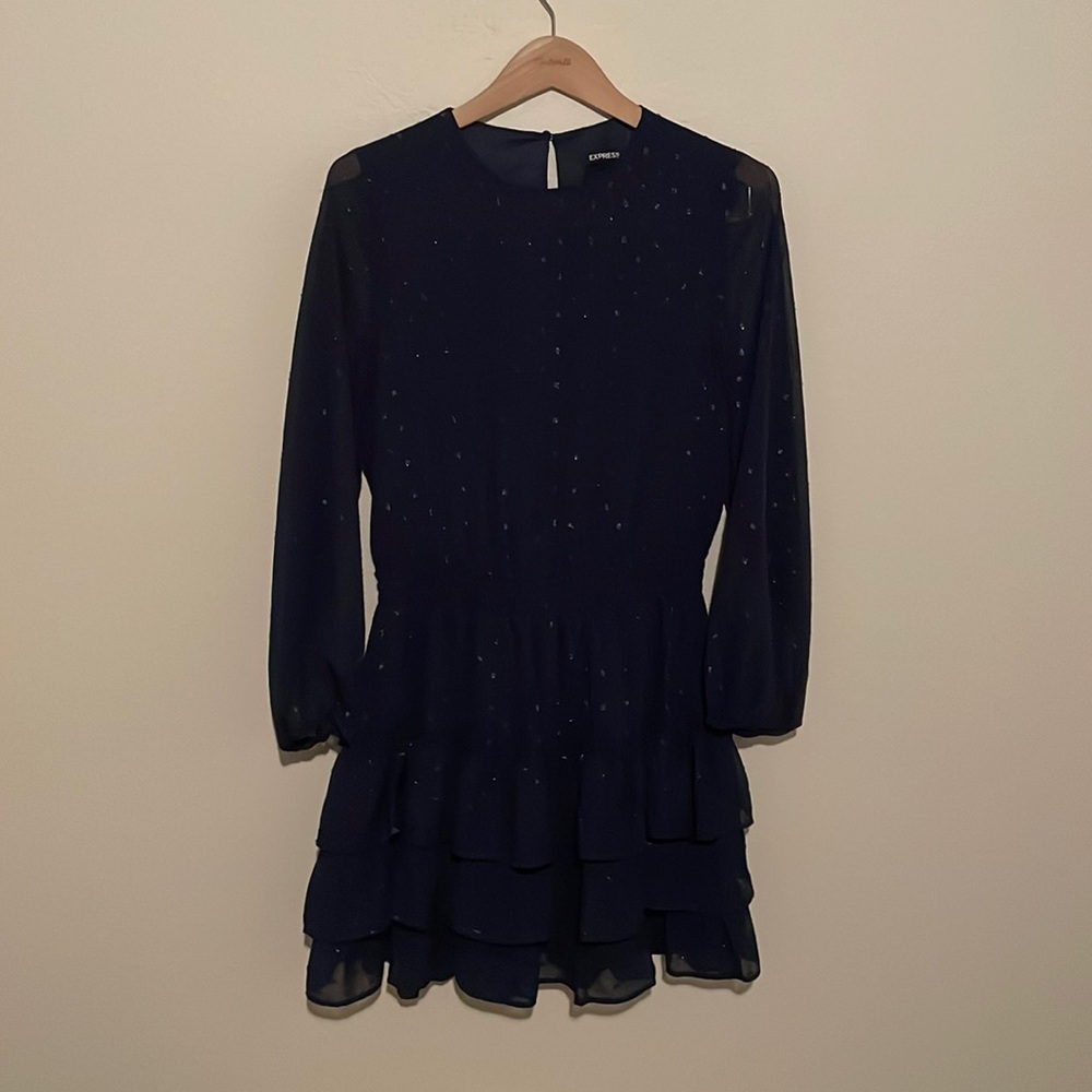 Express tiered ruffle mini dress